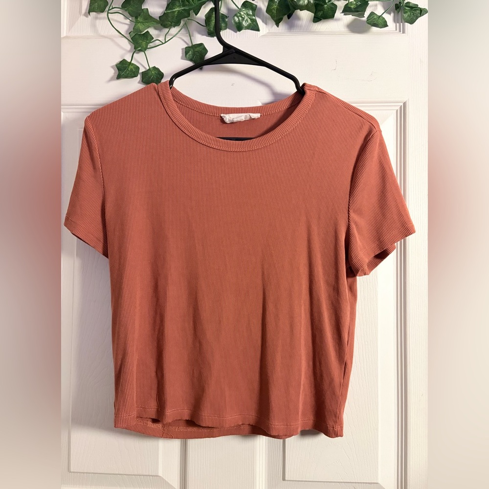 Women's Ribbed Rust Top